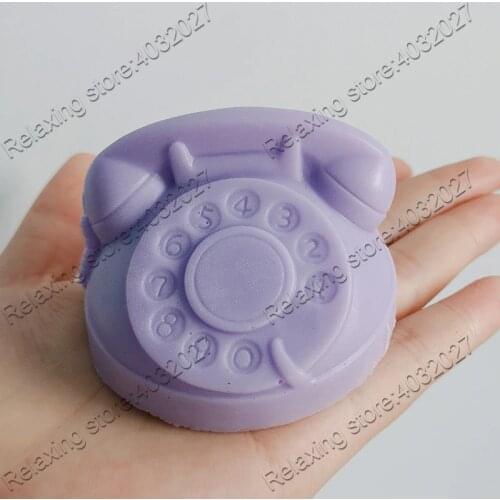 3D Telephone Shape Aroma Candle Mold Plaster Craft Mould Creative Silicone Candle Soap Molds