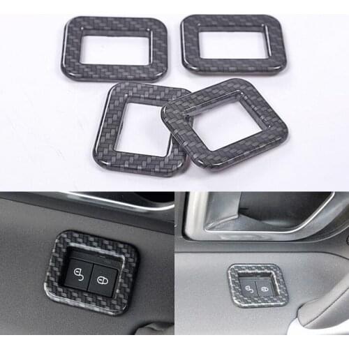 4Pcs/set Car Interior Safety Lock Switch Button Frame Trim Car-styling Sticker For Land Rover Discovery Sport 2015-2017