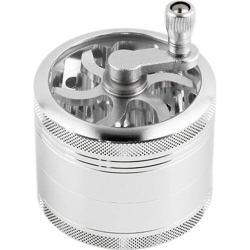 40MM 4 Layers Tobacco Spice Grinder Herb Weed Grinder with Mill Handle Salt and Pepper Mills Kitchen Tools