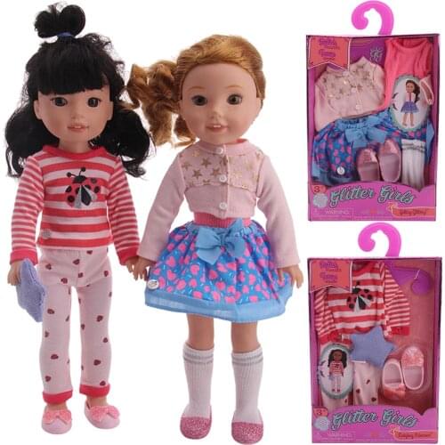 5 Pcs / Set Gift Package Doll Clothes + Skirt + Shoes + Socks For Paola Reina 14.5 Inch Wellie Wishers 1/4 BJD Blyth Nancy Toys