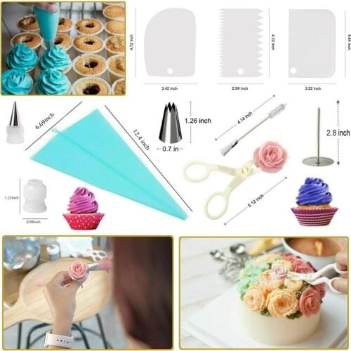 73pcs/Set DIY Cake Tool Baking Set Nozzles Flower Nails Mould Cake Scrappers Cutter Cake Pen Syringe Kitchen Accessories