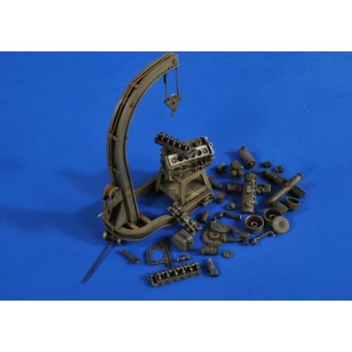 WWII German Maybach HL210 resin engine precision decomposition and crane 1:35