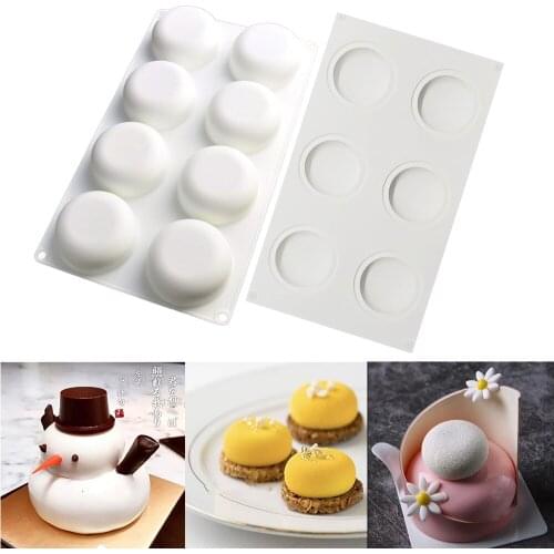 6/8/21 Cavity Oblate Shape Silicone Mold for Baking Form French Dessert Mousse Moulds Chocolate Cake Mold Cake Decoration Tool