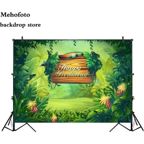 Mehofoto Jungle Backdrop for Photography Birthday Theme Photo Party Backgrounds Shoot for Family Photographers Studio Fairy 714