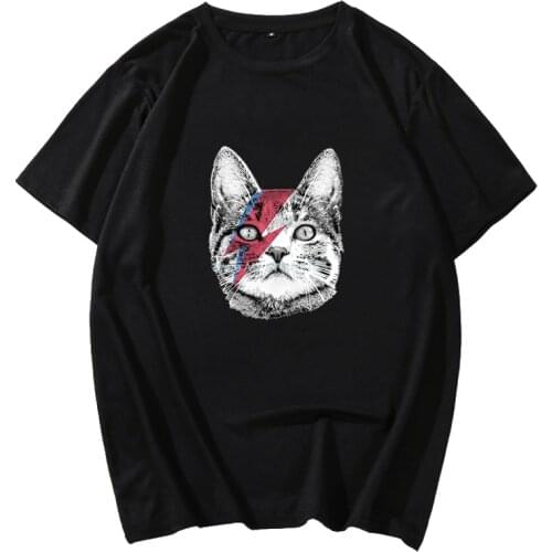 Mens T-shirt Oversized Vintage Short Sleeve Summer New Tshirts Fashion Print Stardust Cat T Shirts Men clothing