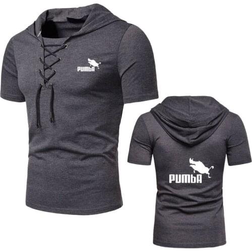 Men Tshirt Summer New Casual Hooded Tees fashiohn T Shirts Men Man Short Sleeve T-Shirt Homme Elastic Brand male tops M-XXXL