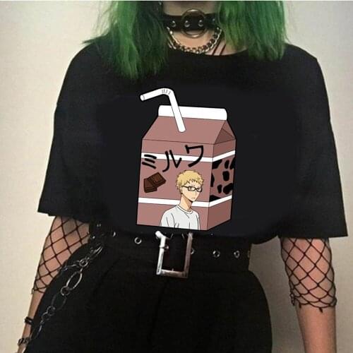 Men Women T-shirt Tops Kawaii Haikyuu Karasuno High School T-shirt Crew Neck Fitted Soft Anime Manga Tee Shirt Clothes