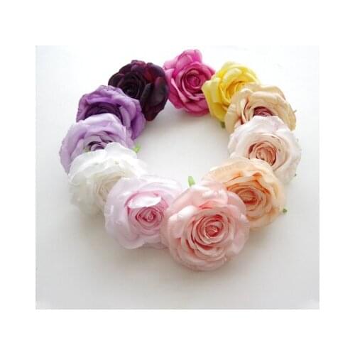 5pcs 12cm 11color Artificial simulation silk rose flower head DIY wedding wall arch decoration wrist flower home accessories