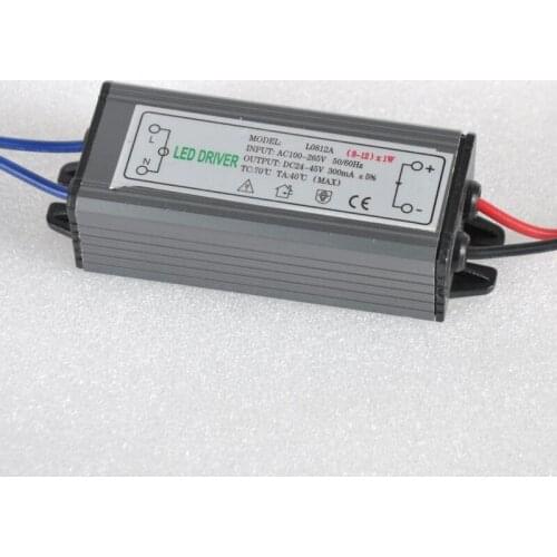 PHISCALE 8-12W LED Driver Power Supply Waterproof Constant Current AC100-260V 300mA For 8-12W LED Bulb