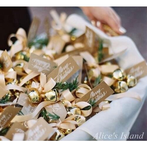 100pcs/lot 15mm Jingle bell for Christmas decoration Charms Metal Pendant Wedding bells Favor Gift Packing bells decoration