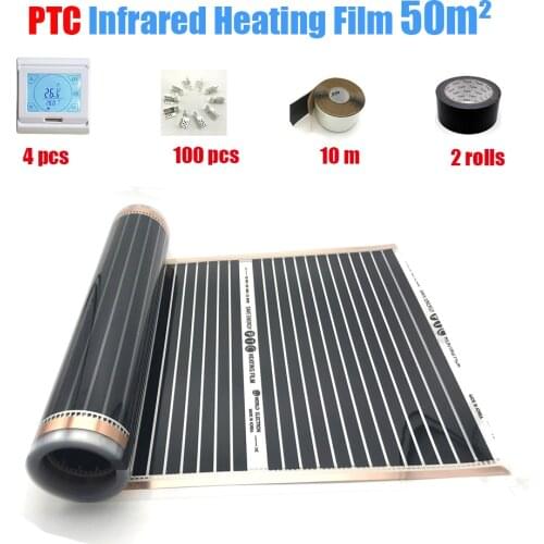 Koreas Carbon Heating Film PTC Floor Heating Film Confortable and Healthy Warm Floor for Kids Wifi Temperature Controller 100m