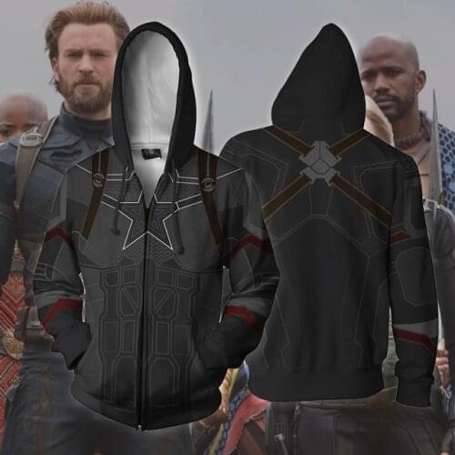 Aveng: Cosplay Infinity Wars Costume Hoodie 3D Print Costume Jacket Zipper Sweatshirt Halloween Zipper Jersey