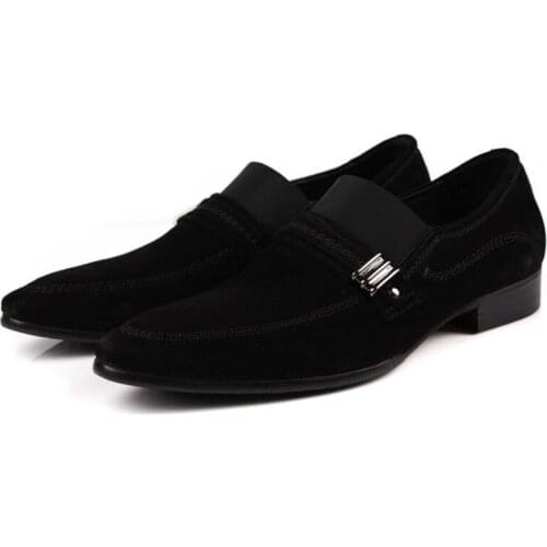 Mens business casual shoes pointed toe England matte leather mens shoes Slip-on formal shoes