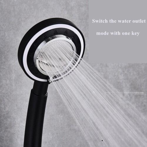 Bathroom Black Shower Faucet Set Bathtub Shower Head with Handheld High Pressure Multi-functions Soft Water Nozzle for Bath