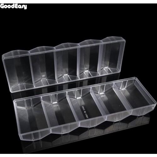 Professional Casino Poker Game Transparent Poker Chip Set Tray 5 Rows/100 Chips Container Holder Storage Case without lid