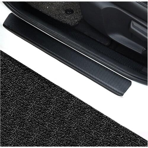 Door Threshold Plate Car Door Sill Step Plate Carbon Fiber Pu leather Car-Styling For Hyundai I30 I20 I10 Solaris Creta Kona