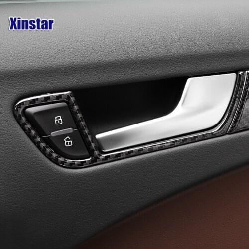Carbon fiber car interior door handle decoration sticker for audi A4