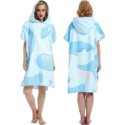 Beach Towel Microfiber Large Wetsuit Changing Robe Swimming Dry Robe Hooded Bath Towels Surf Poncho Quick Dry Bathrobe Men Women