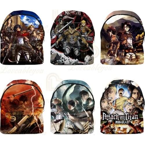 2020 New Attack on Titan 3d Print Casual Backpack School Bag Travel Backpack Daily Men and Women Multi Pocket Shoulder Bags