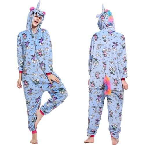 Christmas Winter christmas unicorn Pajama Set Cartoon Sleepwear Women Stitch Panda Pajama Flannel Animal Pijama kugurumi