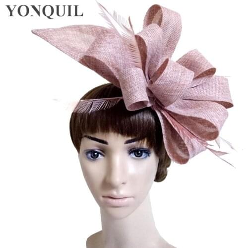 Big imitation sinamay hats feather flower fascinators party hats bridal hair accessories wedding hats cocktail hats NEW ARRIVAL