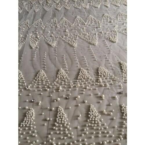 SYJ-92032 Fashionable African French Net Lace Fabric High Quality With beadsFor Party/Wedding Nigerian Dress