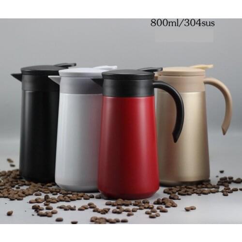 800ml Thermo Jug Heat Kettle Vacuum Insulated Pot Coffee Tea Thermos Flasks Cups Teacup Stainless Steel Business Car Cup