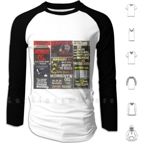 7 Old Midnight Oil Posters Hoodies Long Sleeve