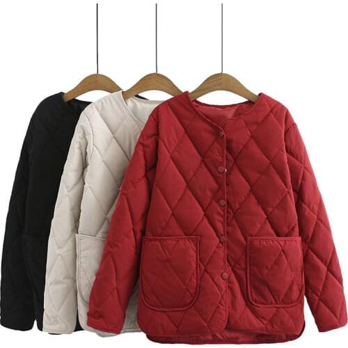 Thin Slim Fashion Womens Parka Casual Oversize 2021 New Winter Coat V-Neck Plus Size Clothing Long Sleeve Outerwear Female