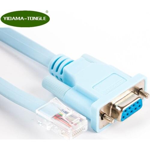 FTDI USB Console Cable RJ45 Cat5 Ethernet to Rs232 DB9 COM Port Serial Female Rollover Routers Network Adapter Cable Blue 6Ft