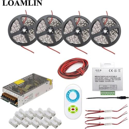 5050SMD Led Strip White/Warm White/Blue/Red Waterproof Led Light DC12V+Brightness Adjustment Led Controller Led Transformer K