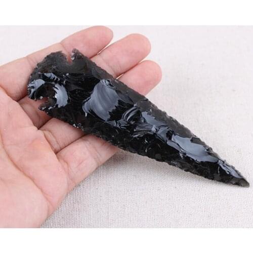 High Quality 100% Natural Obsidian Stone Original Arrow Quartz Mineral Crystals Wand Healing Implication Energy Stone