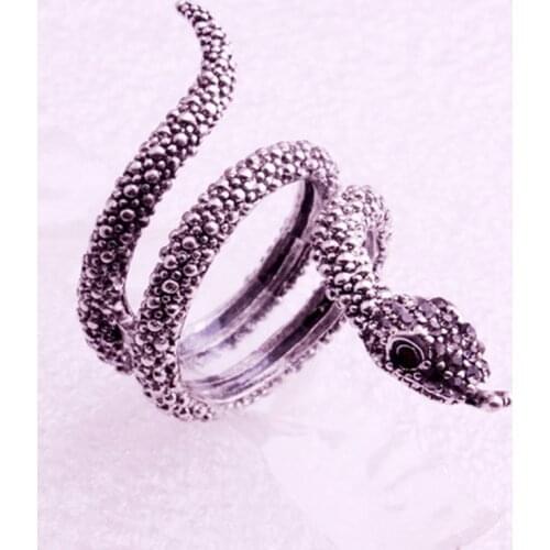 3D Snake Ring Vintage Rhinestone Women Jewelry Gift