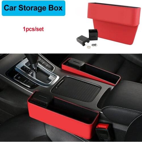 1PCS PU Leather Box Car interior Car Seat Gap With logo Decoration Storage Box Pocket ID card Bank Card Coin Holders