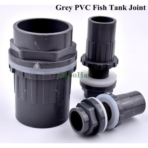2~20pcs 5 Size Available 1/2"~1.5" PVC Aquarium Fish Tank Connector Overflow Thread Water Tank Joint Supply Accessories