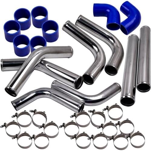 2.5" 64mm Diy Custom Race Kit Turbo Silicone Intercooler Hard Pipe Kit
