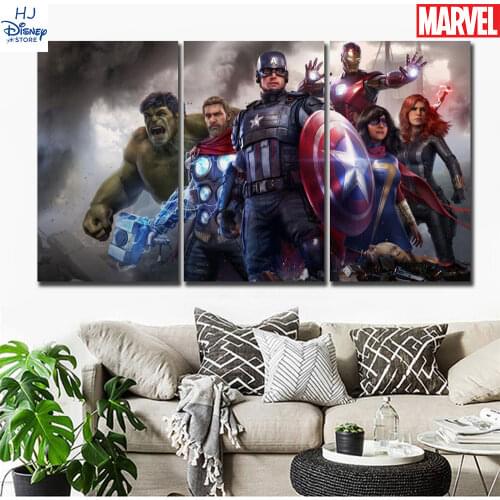 3 Piece No Frame Home Decor The Avengers Super Hero Painting HD Print Marvel Canvas Poster Wall Picture for Room Decoration Gift