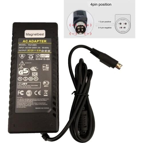 12V 8A LCD TV Monitor Flat Panel TV DVR Power Adaptor 12v 8.5a 4pin Adapter VCR Adapter 4 Pin Switching Power Supply Charger