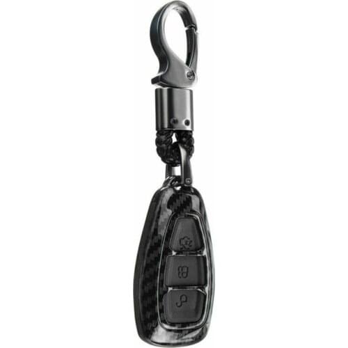 Carbon Fiber Remote Control Car Keychain Key Cover Case For Ford Focus MK3 MK4 Kuga escape ecosport Smart Key
