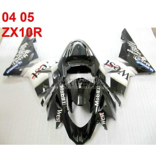 For Kawasaki Ninja ZX10R 2005 2004 ABS plastic West sticker 05 04 fairing kit fairings SF107