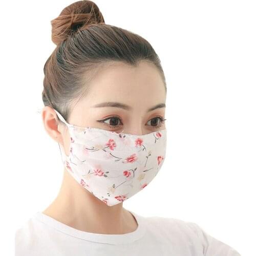 2021 New Breathable Chiffon Face Maskswashable And Reusable Floral Print Dustproof Cubrebocas Halloween Cosplay Маска Для Лица