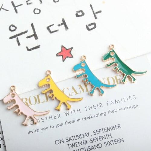 20pcs/lot Cute Cartoon Dinosaur Enamel Charms for Earring Drop Oil Animal Rabbit Tag for Jewelry DIY Accessories Pendant
