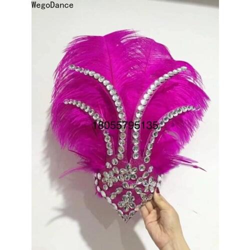 Samba Dance Headdress Ostrich Hair Opening Show Costumes Big Feather Headwear for Women