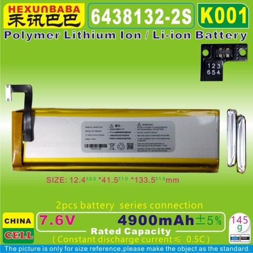 [K001] 7.6V 4900mAh [6438132-2S] NTC; Polymer Lithium Ion Battery for GPD WIN2 Handheld Gaming Laptop,GamePad Tablet PC