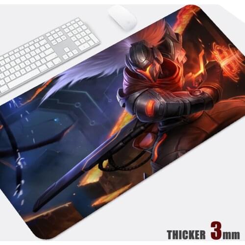 Yasuo Mouse Pad Gamer Office Desk Mat League Of Legends Jungle Computer Laptop Large Rubber Pad Accessories Package Edge 3mm