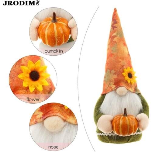 NEW Hong Kong Love Cute Pumpkin Head Faceless Doll Decoration Creative Dwarf Elf Festival Figurine Doll Decoration