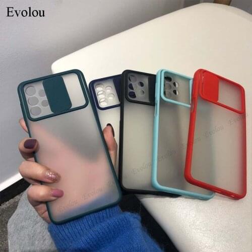 Matte Clear Slide Camera Lens Protection Phone Case For Samsung Galaxy A32 A72 A52 A12 A42 M31S A71 A51 M51 Shockproof Cover