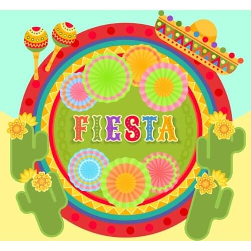 Cartoon FIESTA and Candy Holiday Backdrop Party Photography Background Celebration Photo Booth Studio Decor