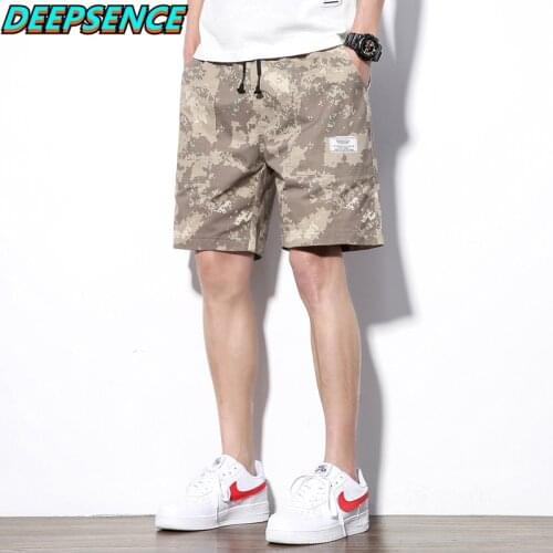 Men Casual Shorts Spring And Summer New Military Cotton Drawstring Camouflage Fashion Loose Fit Knee Length Shorts Men