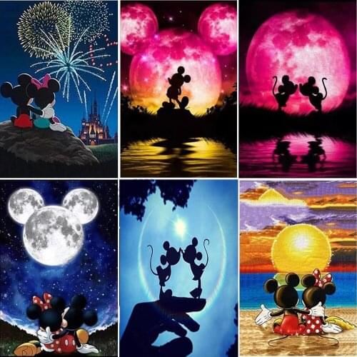 Disney Diamond Painting Diy Round Full Diamond Embroidery Kit Scenery Home Decoration Crafts